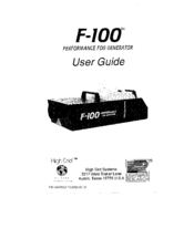 High End F-100 User Manual