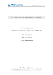 E-Lins M100 Quick Start Manual