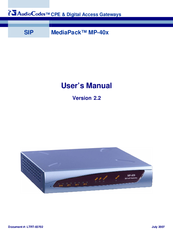 AudioCodes MediaPack MP-40x series User Manual