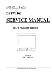 Durabrand DBTV1300 Service Manual