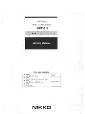 Nikko BETA II Service Manual