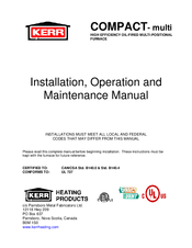 KERR COMPACT-multi Installation, Operation And Maintenance Manual
