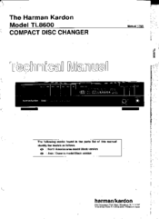 Harman Kardon TL8600 Technical Manual