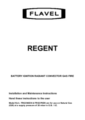 Flavel FRGCP0EN Installation And Maintenance Instructions Manual