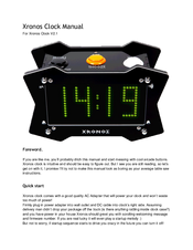 Xronos Alarm Clock V2.1 Manual