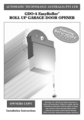 Automatic Technology GDO-4 EasyRoller Installation Instructions Manual
