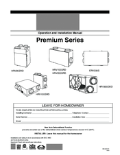 American Aldes Heat Recovery Ventilator HRV 120SRD Operation And Installation Manual