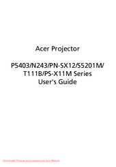 Acer PN-SX12 series User Manual