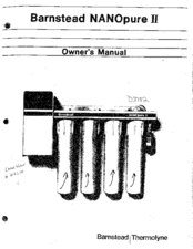 Barnstead|Thermolyne NANOpure II Owner's Manual