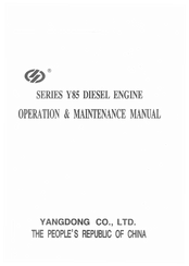 YANGDONG SERIES Y85 Operation & Maintenance Manual