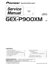 Pioneer GEX-P900XM Service Manual
