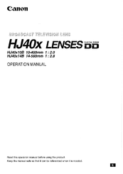 Canon HJ40x10B Operation Manual