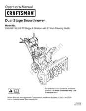 Craftsman 536.886180 Operator's Manual