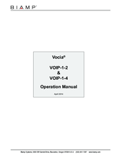 Biamp Vocia POTS-1-4 Operation Manual