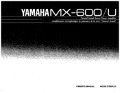 Yamaha MX-600U Owner's Manual