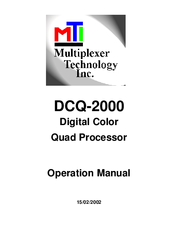MTI DCQ-2000 Operation Manual