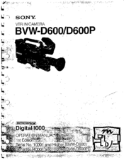 Sony DVW-D600P Operation Manual