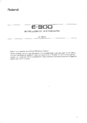 Roland E-300 Handleiding