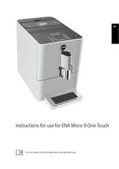 Jura ENA Micro 9 One Touch Instructions For Use Manual
