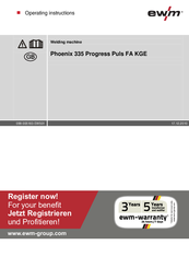 Ewm Phoenix 335 Progress Puls FA KGE Operating Instructions Manual