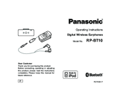 Panasonic RPBT10 - DIGITAL WIRELESS EARPHONE Operating Instructions Manual