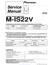 Pioneer M-IS22V Service Manual