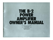 Yamaha B-2 Owner's Manual