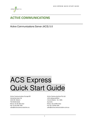 Active Communications ACS express Quick Start Manual