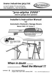 brano industries pro alpha 2000 manuals manualslib elite garage doors