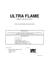 Drolet ULTRA FLAME DIRECT VENT GAS STOVE Installation And Operating Instructions Manual