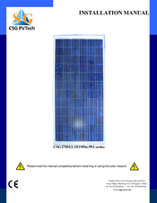 CSG PVTech CSG180M2-24/1324x992 series Installation Manual