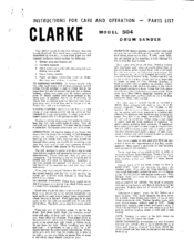 Clarke 504 Instructions For Care And Operation