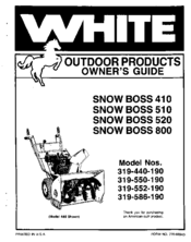 White snow boss 510 Owner's Manual