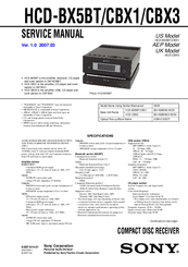 Sony HCD-BX5BT Service Manual