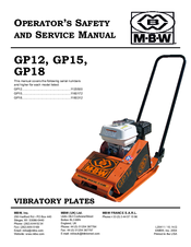 MBW GP18 Operator's Safety And Service Manual
