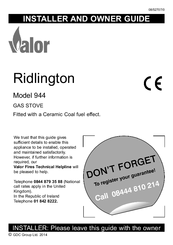Valor Ridlington 944 Installer And Owner Manual