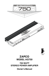 Zapco AG750 Owner's Manual