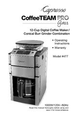 Capresso CoffeeTEAM Pro Glass 477 Operating Instructions Manual