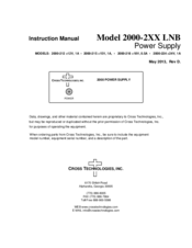 Cross Technologies 2000-2XX LNB Instruction Manual