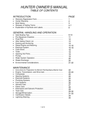 Hunter Marine 2004 models Owner's Manual