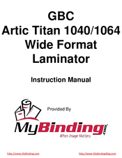 GBC Artic Titan 1040 Instruction Manual