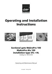 Wisniowski MAKROPRO ALU 100 Operating And Installation Instructions