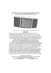ACT BCT783 Installation And Operation Instruction Manual