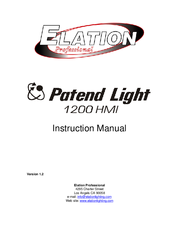 Elation Patend Light 1200 HMI Instruction Manual