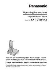 Panasonic KX-TG1891NZ Operating Instructions Manual