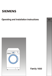 Siemens Family 1650 Operating And Installation Instructions