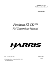 Harris Platinum Z2 CD Manual