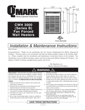 Qmark CWH 3000 Installation & Maintenance Instructions Manual