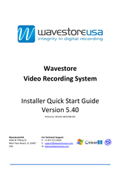 WavestoreUSA Video Recording System Installer Quick Start Manual