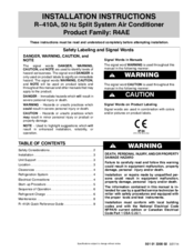 International comfort products R4AE Series Installation Instructions Manual